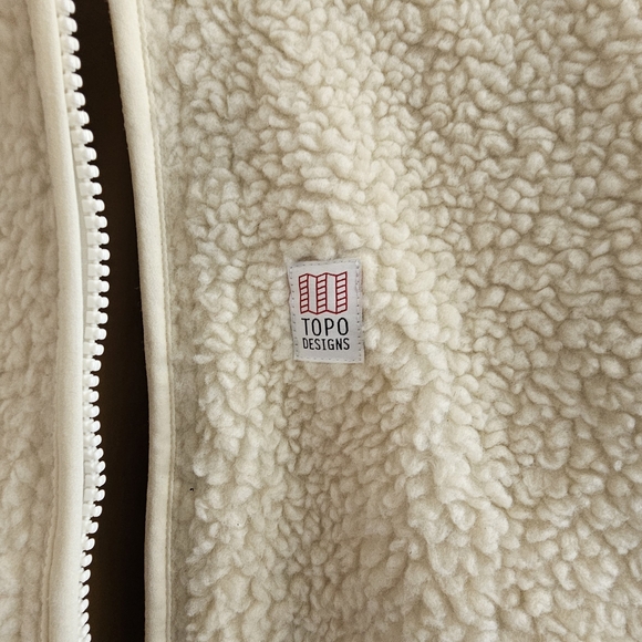 Topo Designs Cream FLEECE Puffer Jacket - Picture 4 of 5